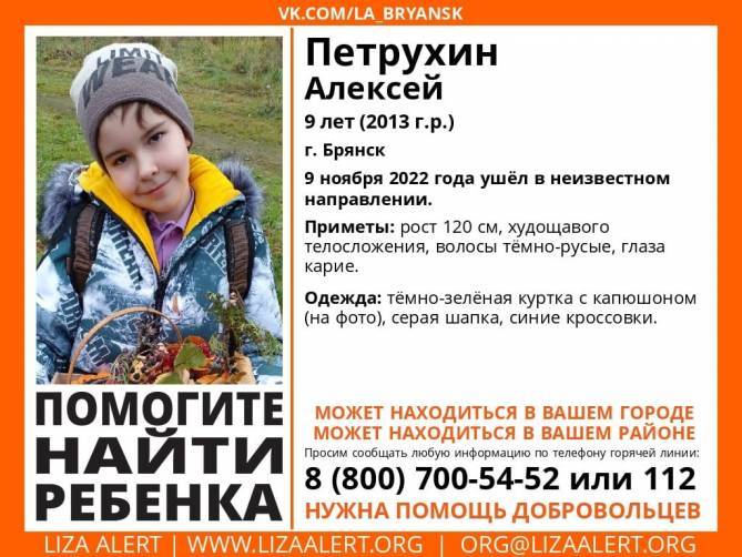 Пропавшего в Брянске 9-летнего Алексея Петрухина нашли живым
