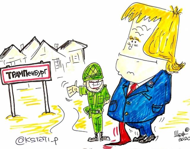 Брянский карикатурист Шевцов высмеял посёлок в честь Трампа