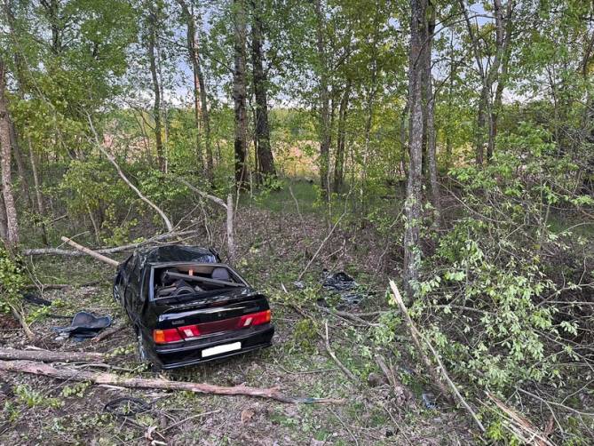 Под Рогнедино 27-летний водитель «ВАЗ»  вылетел в кювет и сломал ребро