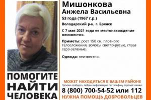 На Брянщине продолжаются поиски пропавшей 53-летней Анжелы Мишонковой