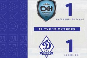На Сахалине брянское «Динамо» сыграло вничью 1:1
