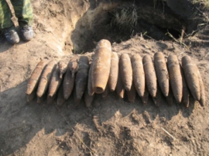 В Севском районе обезвредили арсенал минометных мин