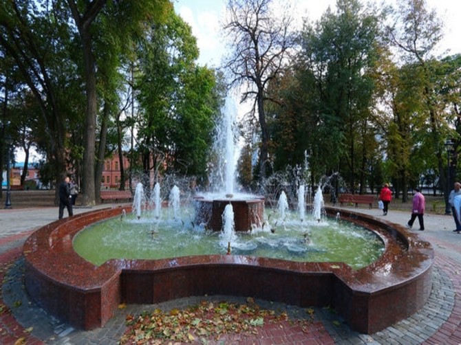 В Брянске новый фонтан продолжает затапливать Круглый сквер