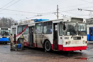 Дезинфекцию брянских троллейбусов показали на Первом канале