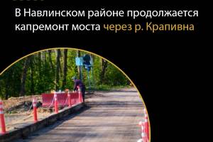 В Навлинском районе продолжается капремонт моста через реку Крапивна