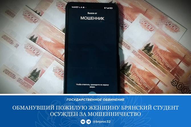 В Брянске осудили работавшего на телефонных мошенников 19-летнего студента