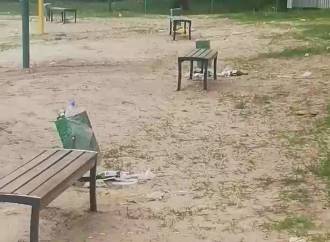 В Брянске сняли кучи мусора на пляже в Володарском районе
