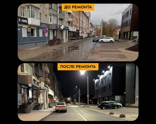 В Брянске капитально отремонтировали улицу Грибоедова