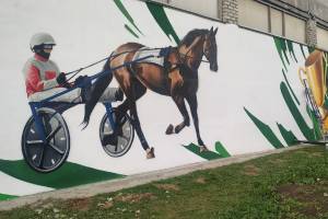 Тульские художники украсили брянский конезавод граффити 