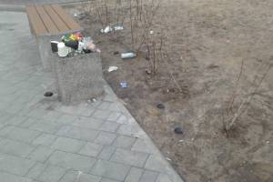 В Клинцах городской парк засыпало мусором из переполненных урн