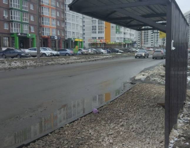 В Брянске спасли от грязи многострадальную остановку на Горбатова