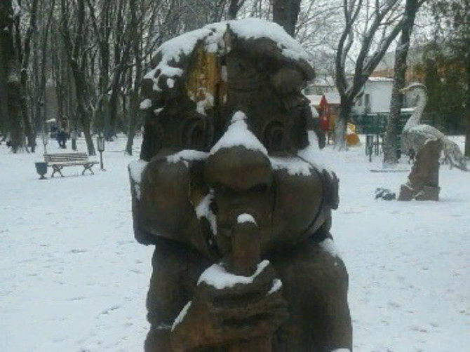 В парке Толстого в Брянске разрушается деревянная скульптура