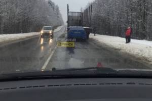 Недалеко от Брянска легковушка заехала под грузовик