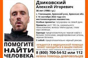 В Брянской области пропал 36-летний Алексей Дзиковский
