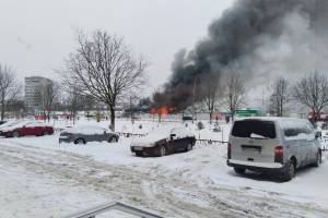 В Брянске на Новостройке произошёл крупный пожар