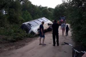 В деревне Дубровского района с моста упал автобус