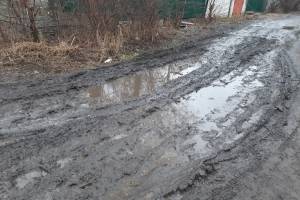 В Брянске на Новом городке грунтовые дороги превратились в болото