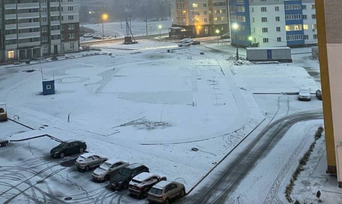 Брянск засыпало мокрым снегом