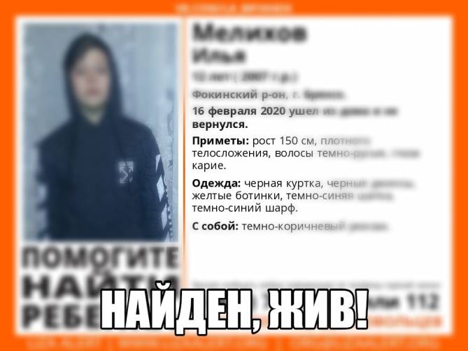 В Брянске ночью искали пропавшего 12-летнего мальчика