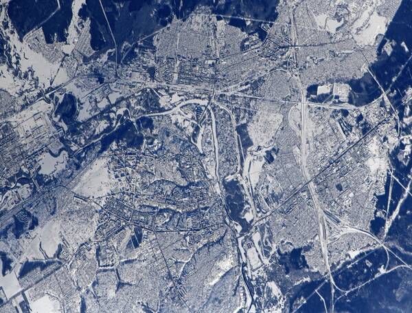 Заснеженный Брянск сфотографировали из космоса