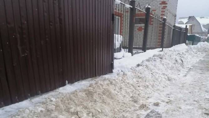 В Брянске на улице Абашева людям завалило снегом вход в дома