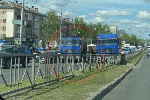 В Фокинском районе Брянска из-за ДТП образовалась пробка