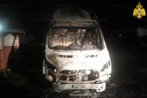 В Дятьково сгорел микроавтобус Ford