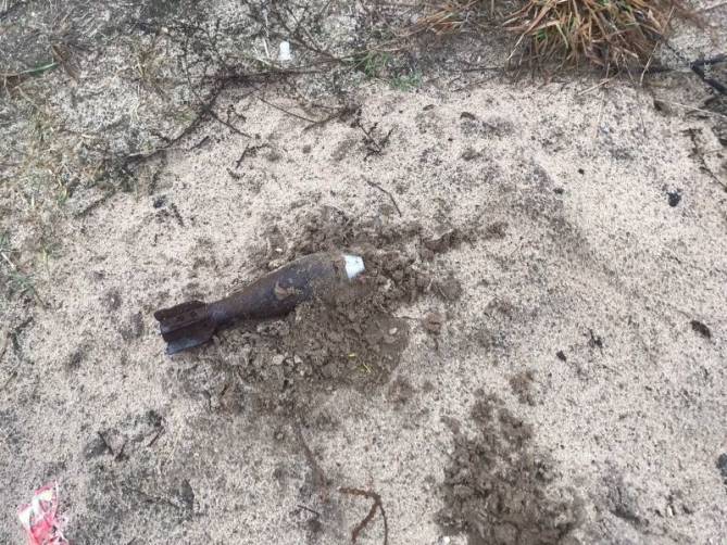 В Погарском районе на берегу Судости нашли минометную мину