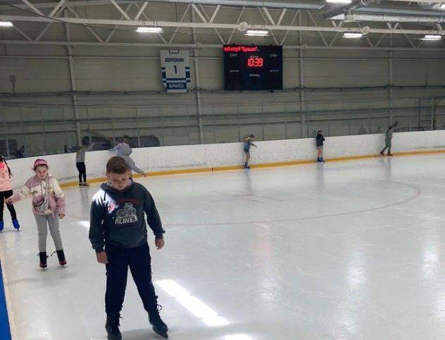 В Брянске для детей из школьных лагерей организовали бесплатное катание на коньках