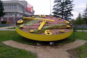В Брянске на набережной вновь появились цветочные часы