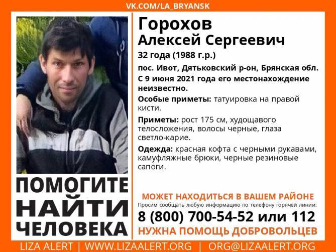 В Брянске нашли живым 32-летнего Алексея Горохова