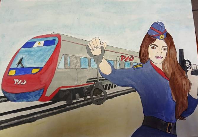 Брянские полицейские на транспорте провели конкурс рисунков