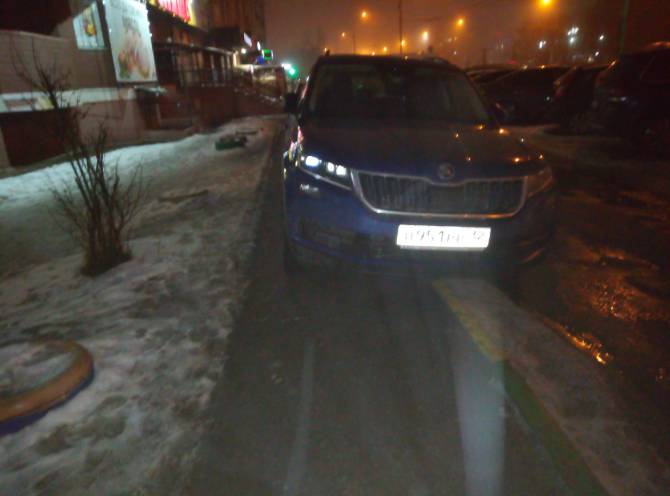 В Брянске на Станке Димитрова автохамы перегородили тротуар