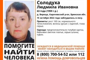 На Брянщине заблудилась в лесу 63-летняя Людмила Солодуха