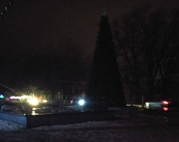 В Брянске погасла иллюминация и гирлянды на елке возле ДК имени Горького