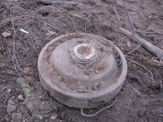 В поле возле Малого Полпино нашли противотанковую мину