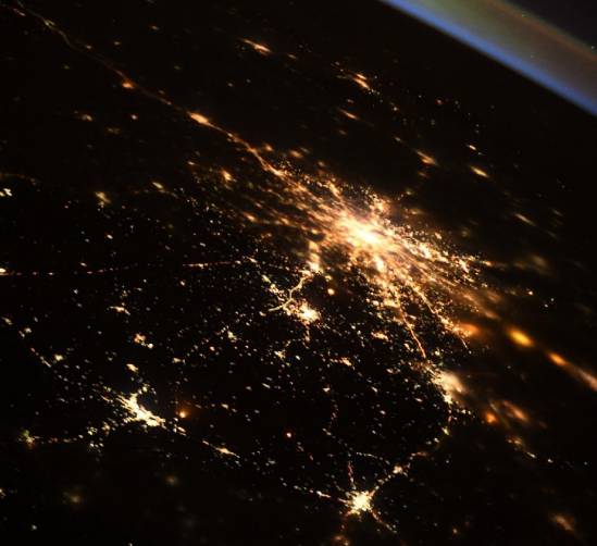 Ночной Брянск сфотографировали с борта МКС