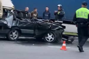 Опубликовано видео с места жуткой аварии на въезде в Брянск