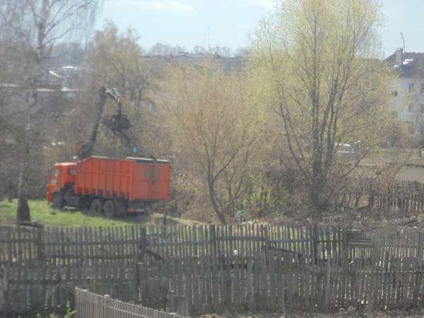 В брянском посёлке Локоть убрали свалку на улице Северной