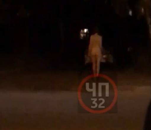 Голая девушка вышла на прогулку по ночному Брянску