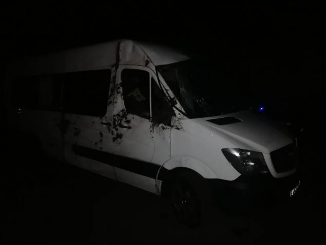 В Брянской области перевернулся украинский микроавтобус