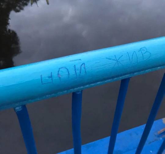В Брянске фанаты Цоя отметились вандализмом на Голубом мосту