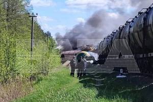 В Брянской области поезд сошёл с рельсов из-за подрыва железной дороги