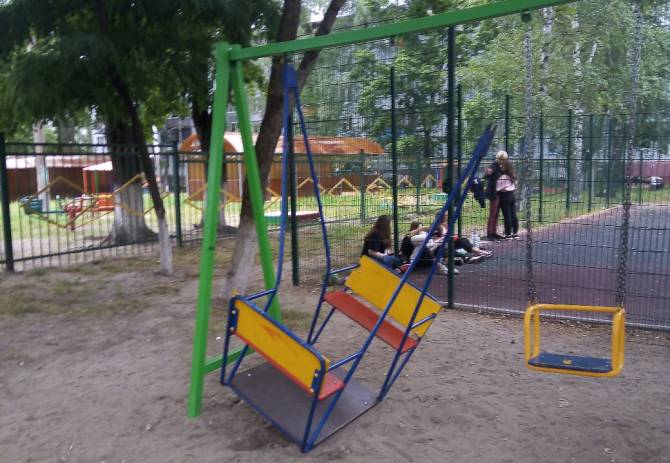 В Брянске вандалы сломали качели на детской площадке