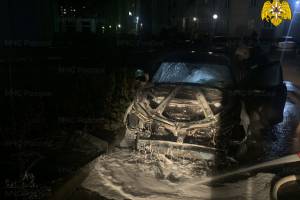 В брянском поселке Путевка сгорела иномарка Volkswagen