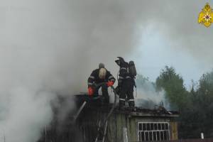 В Брянске в горящем доме на Ходаринке пострадал человек