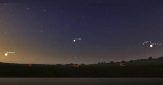 В небе над Брянском можно увидеть сразу 4 планеты