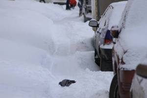 В Брянске после снегопадов катастрофически сузились дороги