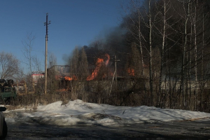 В Брянске произошёл крупный пожар на пилораме