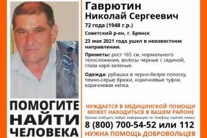 В Брянске нашли живым 72-летнего Николая Гаврютин